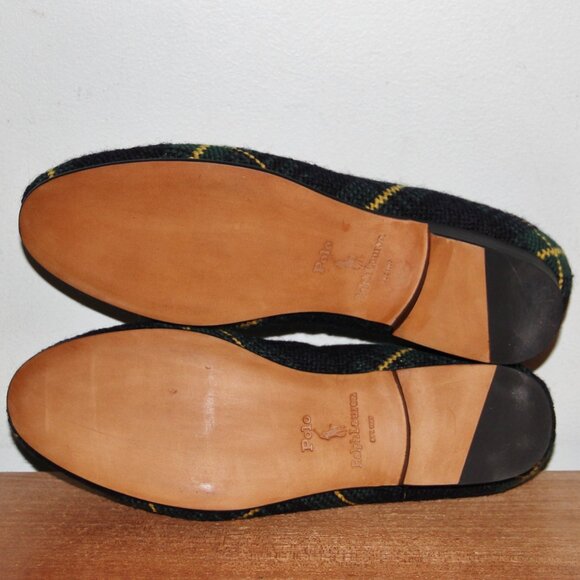 Polo Ralph Lauren Paxton Needle Point Plaid Duck & Hound Slippers Mens 9.5 - Picture 7 of 8